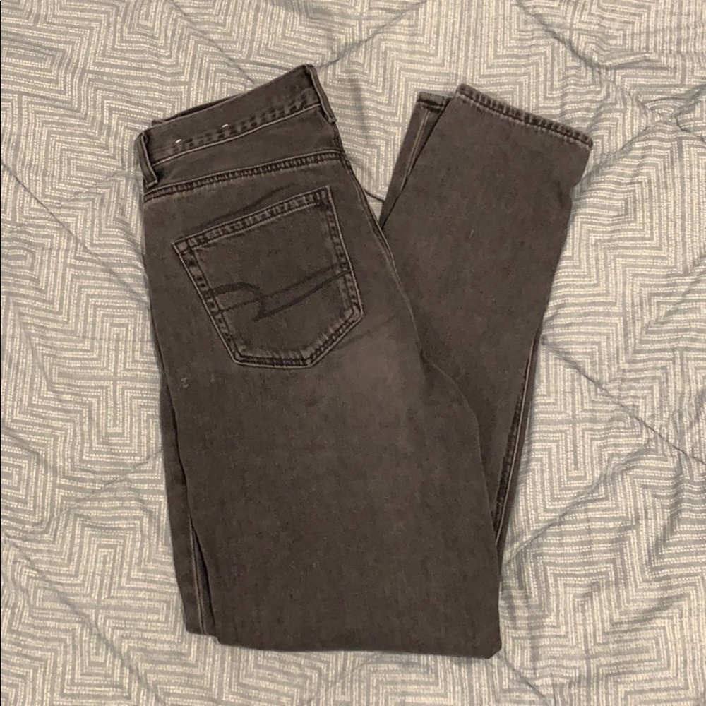 American eagle gray mom jeans